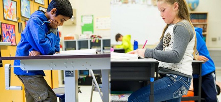 Prevención desde la escuela: los escritorios elevados llegan a las aulas