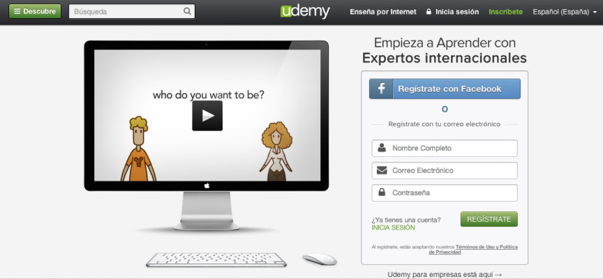 Plataforma con más de 190 cursos online gratis en español.