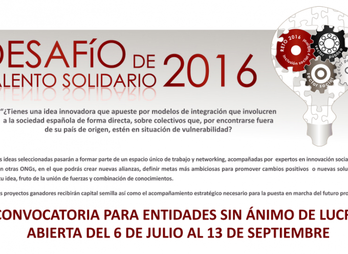 Desafío de Talento Solidario 2016 – Hasta el 13 de Septiembre de 2016