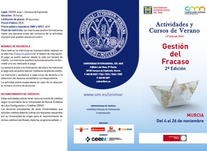 CURSO-TALLER: Gestión del fracaso. 2ª edición. Murcia