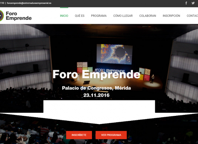 Foro Emprende 2016 para emprendedores y empresas de Extremadura – Mérida 23/11/2016
