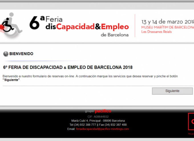 Feria de DISCAPACIDAD & EMPLEO de Barcelona – 13 Y 14 MARZO 2018