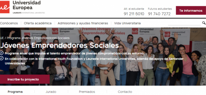 Convocados los X Premios Jóvenes Emprendedores Sociales. Plazo: 21/05/2018