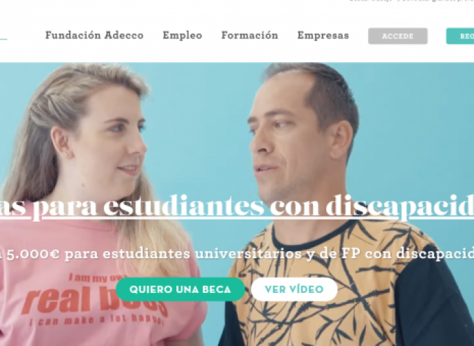 Convocadas Becas de hasta 5.000 euros para estudiantes con discapacidad. Plazo 11/11/2018