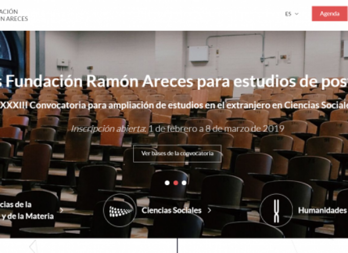 Becas de la Fundación Ramón Areces para estudiar en el extranjero. Plazo hasta el 8 de marzo