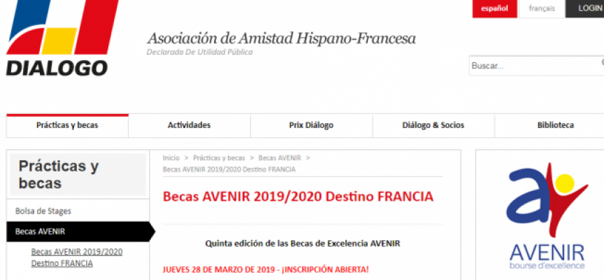 Becas Avenir para estudiar y hacer prácticas en Francia | Plazo 17/05/2019