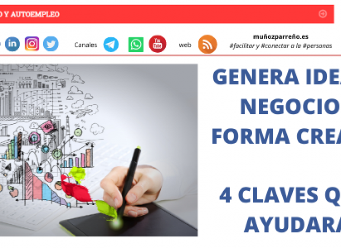 GENERA IDEAS DE NEGOCIO DE FORMA CREATIVA. 4 CLAVES QUE TE AYUDARÁN