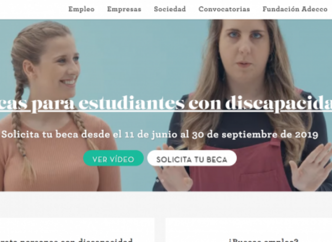 Nueva edición de más de 130 Becas para estudiantes de FP y Universidad con discapacidad | Plazo 30/09/2019