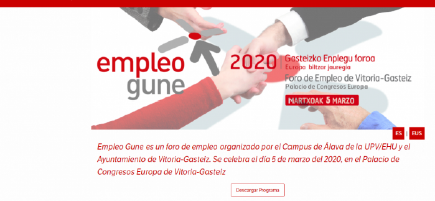 Más de 250 ofertas de trabajo en el Foro de Empleo Gune | 5 de marzo 2020