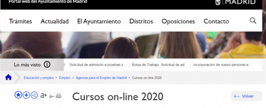 Más de 200 nuevos cursos online del Ayuntamiento de Madrid. Abierta inscripción