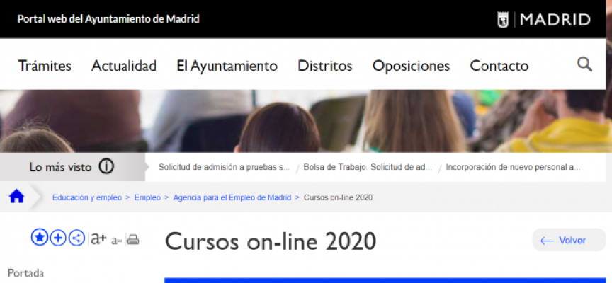 Más de 200 nuevos cursos online del Ayuntamiento de Madrid. Abierta inscripción