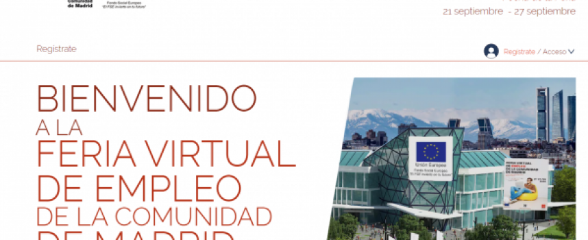 Nueva Feria Virtual de Empleo de la Comunidad de Madrid | del 21 al 27 de septiembre