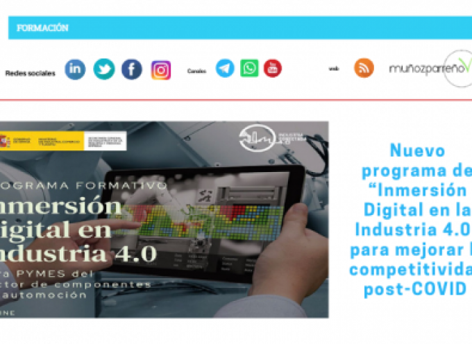 Nuevo programa de “Inmersión Digital en la Industria 4.0” para mejorar la competitividad post-COVID