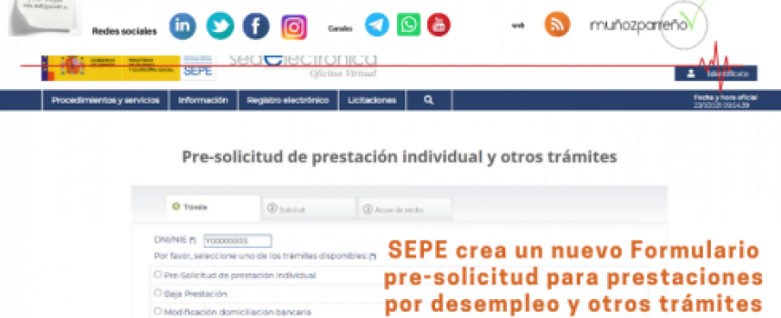 SEPE crea un nuevo Formulario pre-solicitud para prestaciones por desempleo y otros trámites