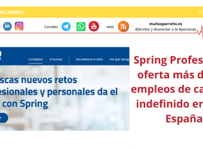 Spring Professional oferta más de 500 empleos de carácter indefinido en toda España