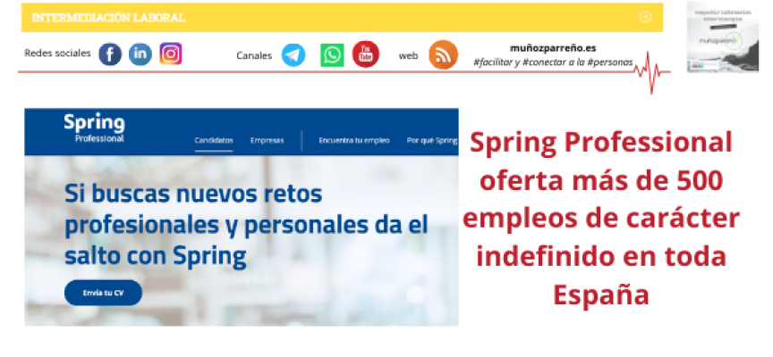 Spring Professional oferta más de 500 empleos de carácter indefinido en toda España
