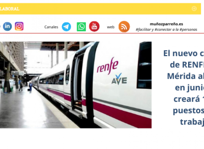El nuevo centro de RENFE en Mérida abrirá en junio y creará 125 puestos de trabajo