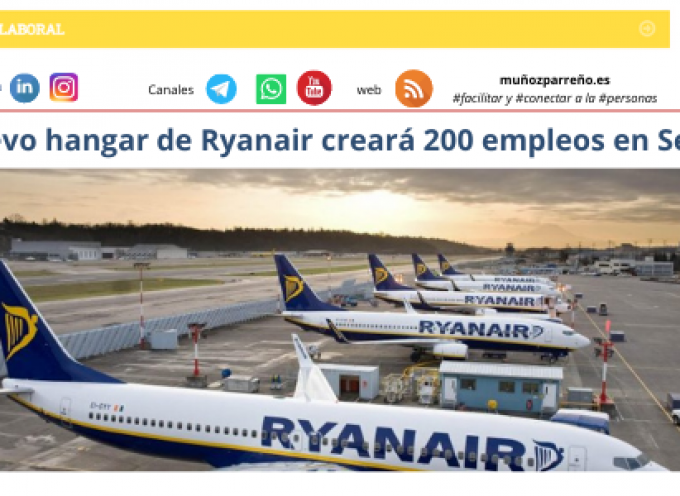 El nuevo hangar de Ryanair creará 200 empleos en Sevilla