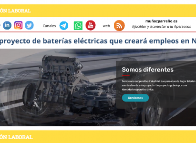 Nuevo proyecto de baterías eléctricas que creará empleos en Navarra